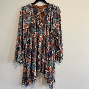 Cato Tunic Blouse Peasant Retro Boho Chic Indie Eclectic Long Sleeve 26/28W